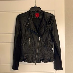 Red by Saks fifth avenue black leather jacket. Size small.
